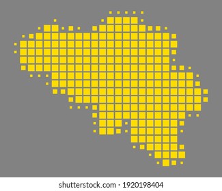 Karte Belgiens auf Grau