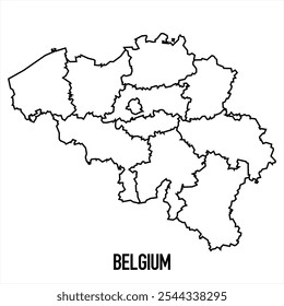 Map of belgium - outline. Silhouette map vector illustration