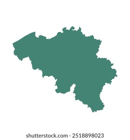 Map of Belgium, sign silhouette. World map Globe. Vector Illustration isolated on white background. Europe continent.