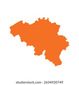 Map of Belgium, sign silhouette. World map Globe. Vector Illustration isolated on transparent background. Europe continent.