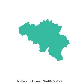 Mapa da Bélgica, silhueta de sinais. Mapa do mundo Globo. Ilustração de vetor isolada em plano de fundo transparente. continente europeu.
