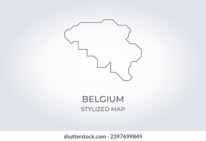 Map of Belgium in a stylized minimalist style. Simple illustration of the country map.