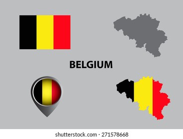 Map of Belgium and symbol