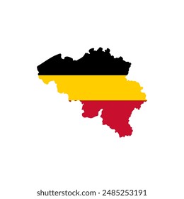 Map of Belgium vector illustration. Flag color Belgium Map.