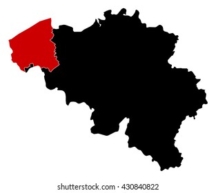 Map - Belgium, West Flanders