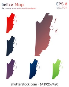 Map of Belize with beautiful gradients. Actual set of country maps. Superb vector illustration.