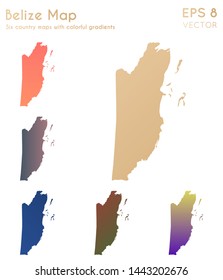 Map of Belize with beautiful gradients. Actual set of country maps. Sublime vector illustration.