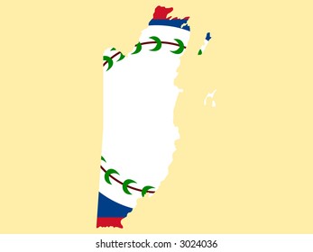 mapa de la ilustración de la bandera de belice y de belzia