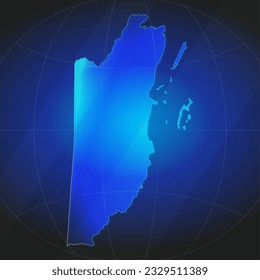Mapa de Belice de color azul. Plantilla para sitio web, informe anual, noticias, infografías. Ilustración vectorial 
