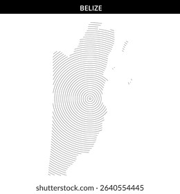 Map of Belize featuring a creative circular pattern design.