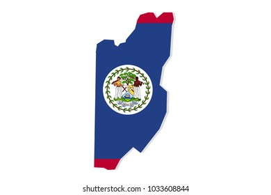Map of belize with flag,vector illustration
