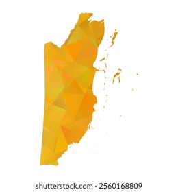 Map of Belize - Gold Polygonal Design For Your. Vector illustration eps 10.