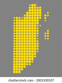 Map of Belize on gray
