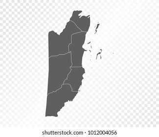 Map of Belize , vector illustration on transparent background. Items are placed on separate layers and editable.