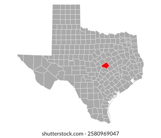 Map of Bell in Texas on white