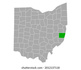 Karte von Belmont in Ohio auf Weiß