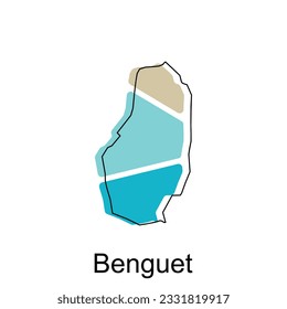 Map of Benguet colorful modern geometric vector design, World map country vector illustration template