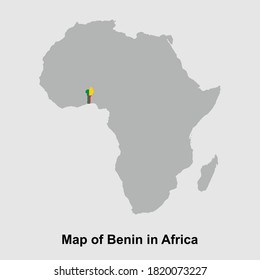 Mapa de Benín en África ilustraciones vectoriales aisladas