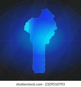 Mapa de Benín en color azul. Plantilla para sitio web, informe anual, noticias, infografías. Ilustración vectorial 