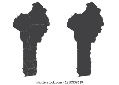 Map - Benin Couple Set , Map of Benin,Vector illustration eps 10.