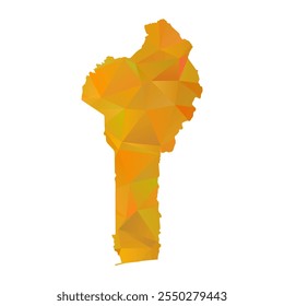 Map of Benin - Gold Polygonal Design For Your. Vector illustration eps 10.