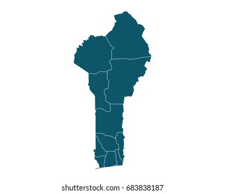 Map of Benin - High detailed on white background. Abstract design vector illustration eps 10.