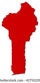 Map - Benin, Benin highlighted