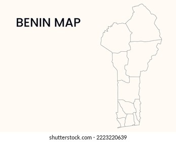 Map of Benin, Outline Map Benin vector Illustration, Map of Benin with an outline. Benin map.