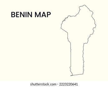 Map of Benin, Outline Map Benin vector Illustration, Map of Benin with an outline. Benin map.