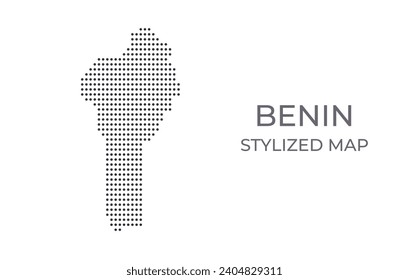 Map of Benin in a stylized minimalist style. Simple illustration of the country map.