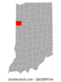 Mapa de Benton en Indiana en blanco