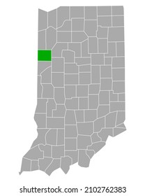 Mapa de Benton en Indiana en blanco
