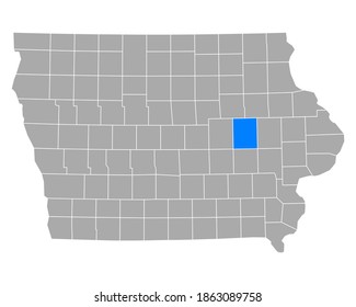 Mapa de Benton en Iowa en blanco