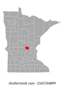 Map of Benton in Minnesota on white