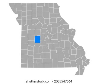 Map of Benton in Missouri on white