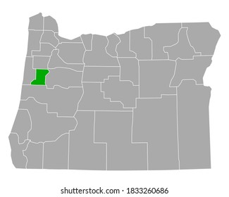 Map of Benton in Oregon on white