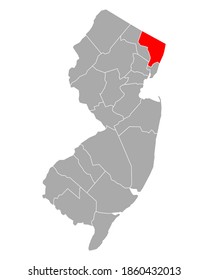 Mapa de Bergen en Nueva Jersey en blanco