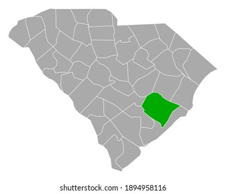 Map of Berkeley in South Carolina on white