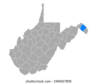 Karte von Berkeley in West Virginia auf Weiß