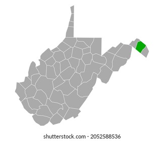 Map of Berkeley in West Virginia on white