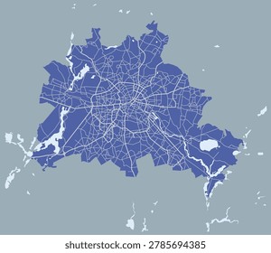 Map of Berlin city with streets