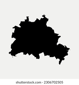 Mapa de la región de Berlín - Alemania bosquejo silueta de elemento gráfico Ilustración diseño de la plantilla
