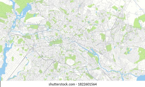 Сity map Berline, color detailed urban road plan, vector illustration