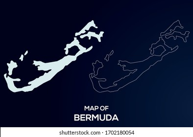 Map of Bermuda. Abstract design, vector illustration by using adobe illustrator. Bermuda map. Bermuda Outline map.