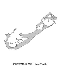 Map of Bermuda divided to regions. Outline map. Vector illustration.