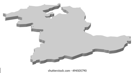 Map - Bern (Swizerland) - 3D-Illustration