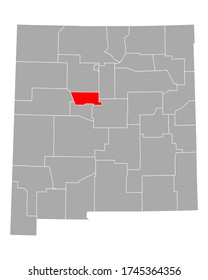 Map of Bernalillo in New Mexico on white
