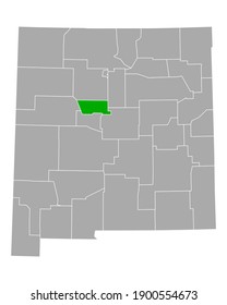 Map of Bernalillo in New Mexico on white