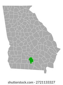 Mapa de Berrien en Georgia en blanco