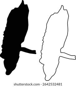 Map of Beseck Lake Connecticut USA Silhouette Flat and Outline Design